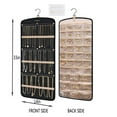 thumbnail image 2 of 1Piece Hanging Jewelry Organizer with Zippered Pockets,Canvas Double Sided Rotating Hanger Necklace,Hanging Wall Organizer Earring Dustproof Black, 2 of 6