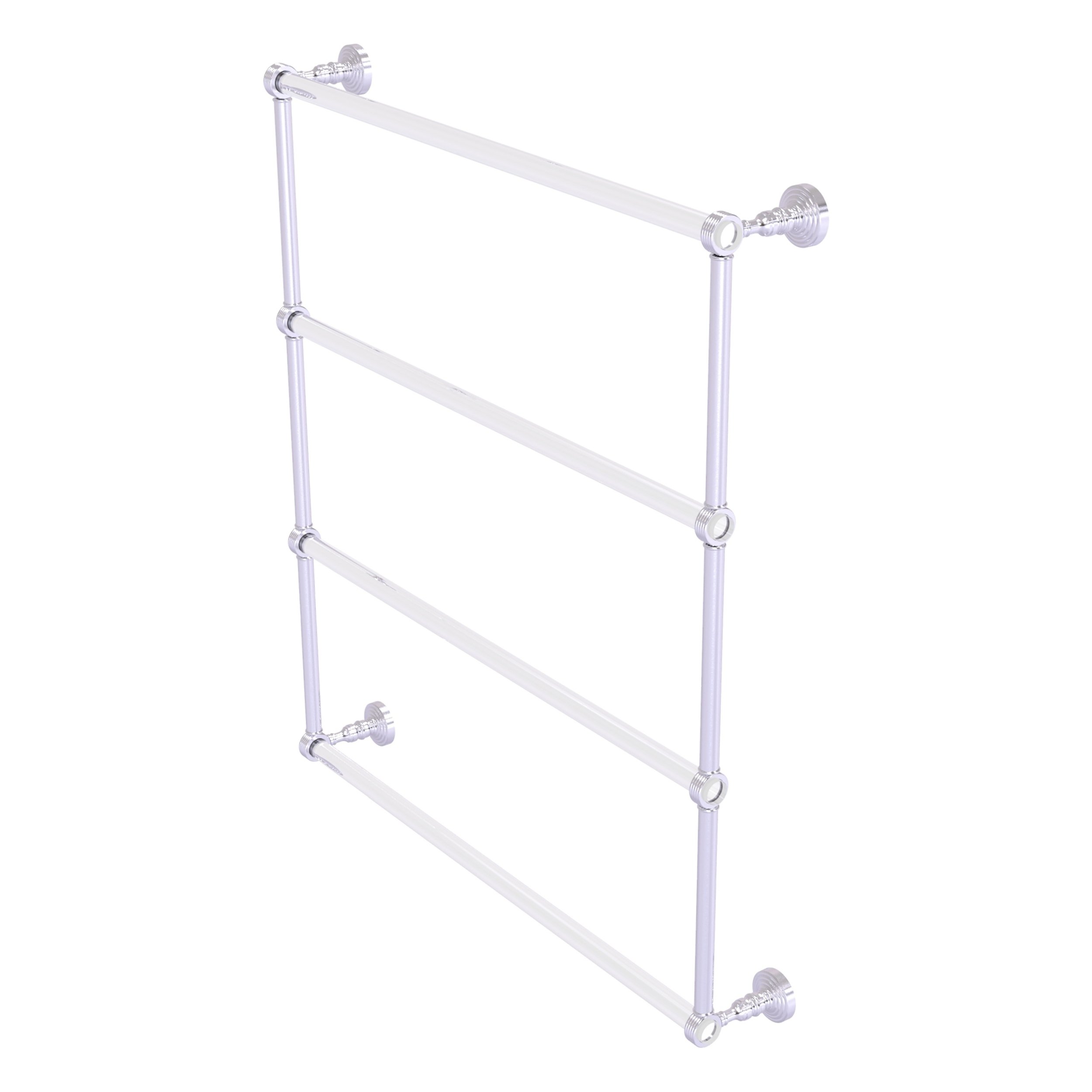 Pacific Grove Collection 4 Tier 30in Ladder Towel Bar with Groovy Accents in Satin Chrome