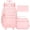 3PCS Pink Girls Rolling Backpack, variant on 3PCS Rolling Backpack for Women, Girls Wheeled Bookbag with Lunch Box for Adults, Water Resistant Roller School Bag for College Teens Kids Travel - Black