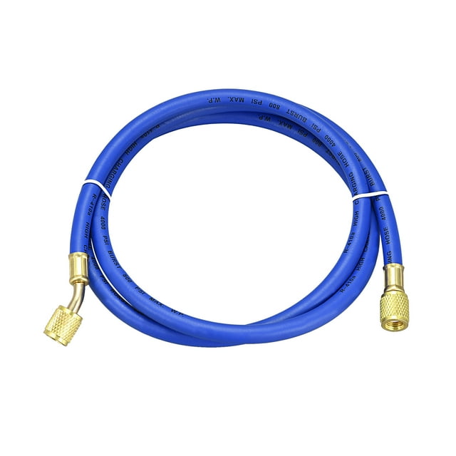 Unique Bargains Connecteur Fileté 1,5m 1/4 SAE 800PSI Tuyau de Charge Réfrigération Bleu