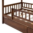 thumbnail image 5 of Holaki Twin Size House Bed with Storage Drawers for Kids, Walnut, 5 of 7