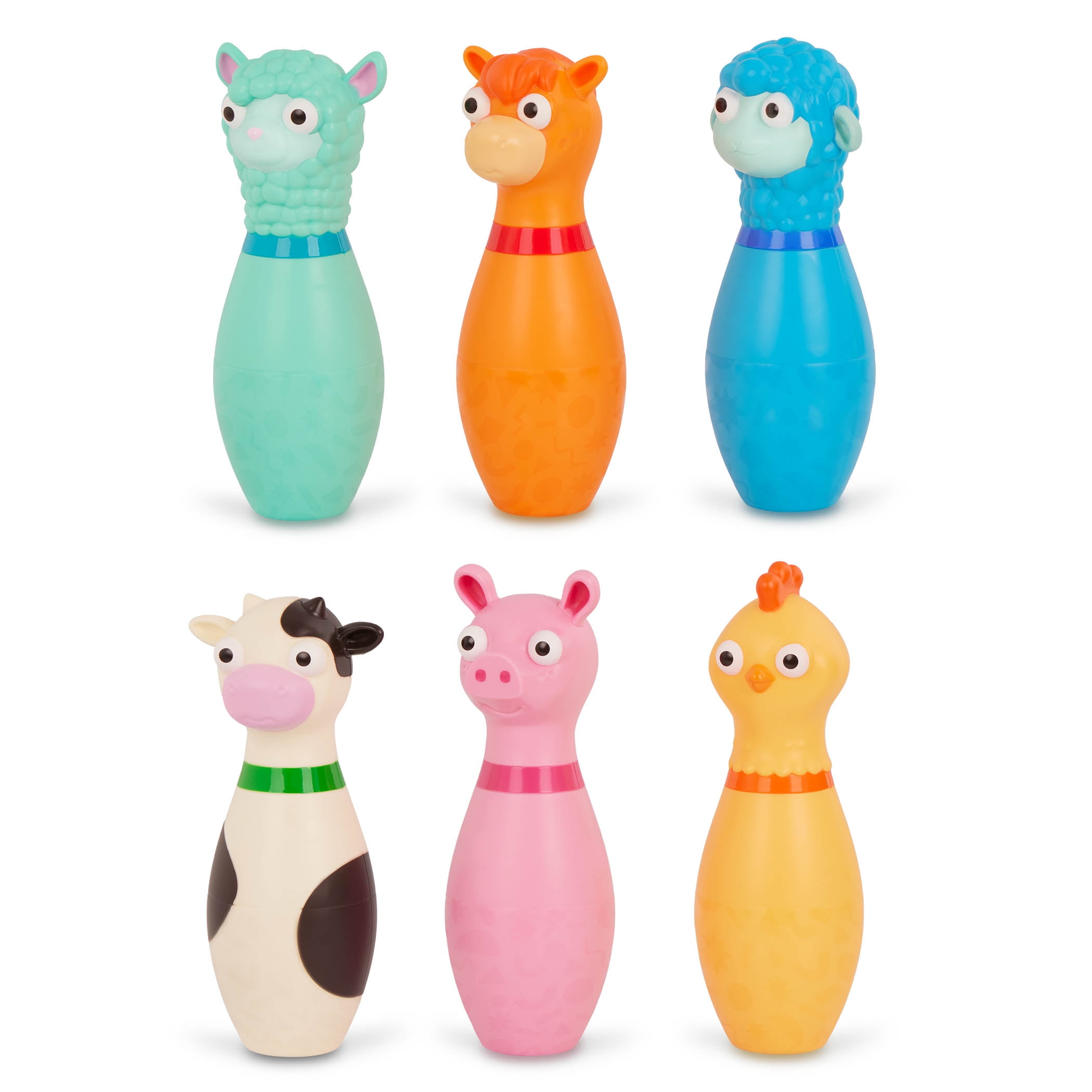 Battat Barnyard Bowling Set with 6 Farm Animal Pins 2 Balls, Toddler and Preschool Toys