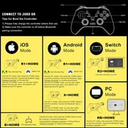 Wireless Game Controller with Phone Mount - Compatible with Android/iOS Switch Mobile - Ergonomic Black Gaming Pad
