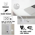 thumbnail image 5 of JJS 48' Writing Desk with Power Outlet, Home Office Contemporary Large Computer Desk Laptop Workstation with Drawer USB Ports Charging Station, White, 5 of 5