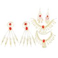 thumbnail image 3 of KAKOWELY 1 juego de joyas para danza del vientre para mujer, cadena para la cabeza, pulsera, collar, pendientes colgantes para actuación, 3 of 4