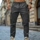 thumbnail image 1 of Pantalones largos para hombre, de color liso, informales, a la moda, vintage, con bolsillos y cordón, pantalones de trabajo de poliéster para hombre., 1 of 6