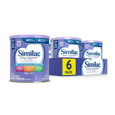 Similac Total Comfort Powder Baby Formula, 12.6-oz Can, Pack of 6