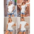 thumbnail image 4 of Weardear 3 Pack Maternity Shirts Side Ruched Short Sleeve Pregnancy Tee Tops Crew Neck Tunic, 4 of 5