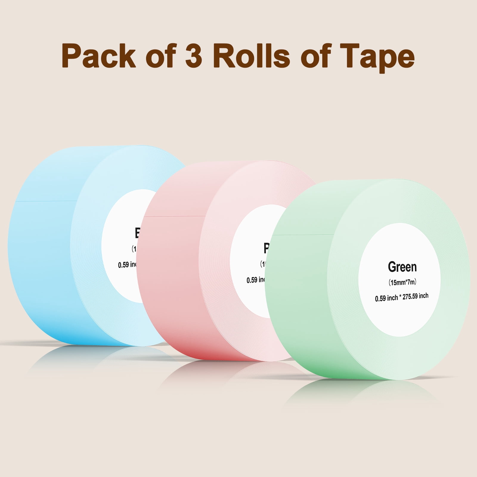 IAMSTECH Label Maker Tape D30 Q31 Q32 Q30S Q30, Blue Green Pink