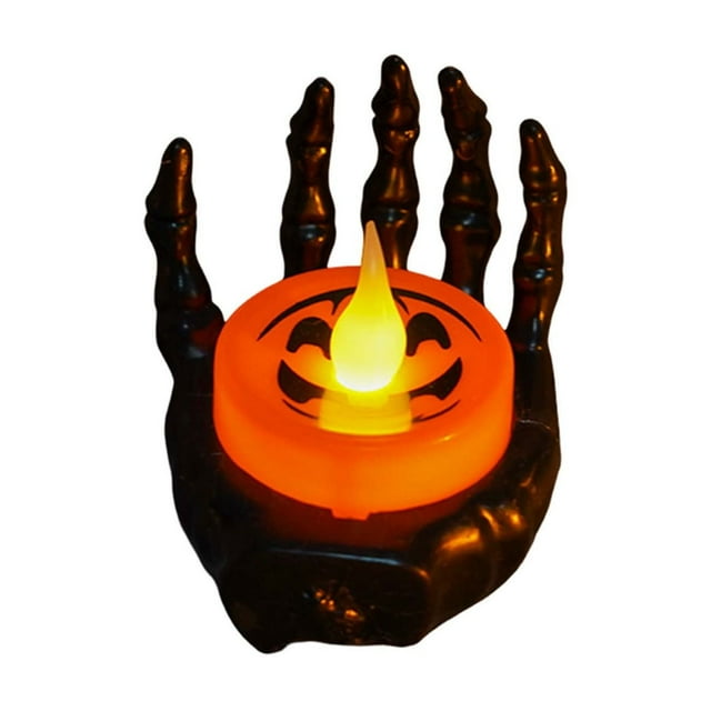 Halloween Skeleton Hand LED Candle Lamp Flameless Night Light Party Desktop Ornament Atmosphere