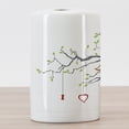 thumbnail image 3 of I Love You Ceramic Toothbrush Holder, Love Birds on a Tree Branch Romance Spring Inspiration Art Print, Decorative Versatile Countertop for Bathroom, 4.5" X 2.7", Grey Red Fern Green, 3 of 4
