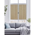 thumbnail image 4 of No Glue Heat Blocking Window Flims, Beige Window Privacy Film Frosted, Farmhouse Burlap Solid Brown Color Modern Linen Texture Peep-proof Door Windows Tint for Bathroom, Dormitory, 17.7 x 78.7 Inches, 4 of 9