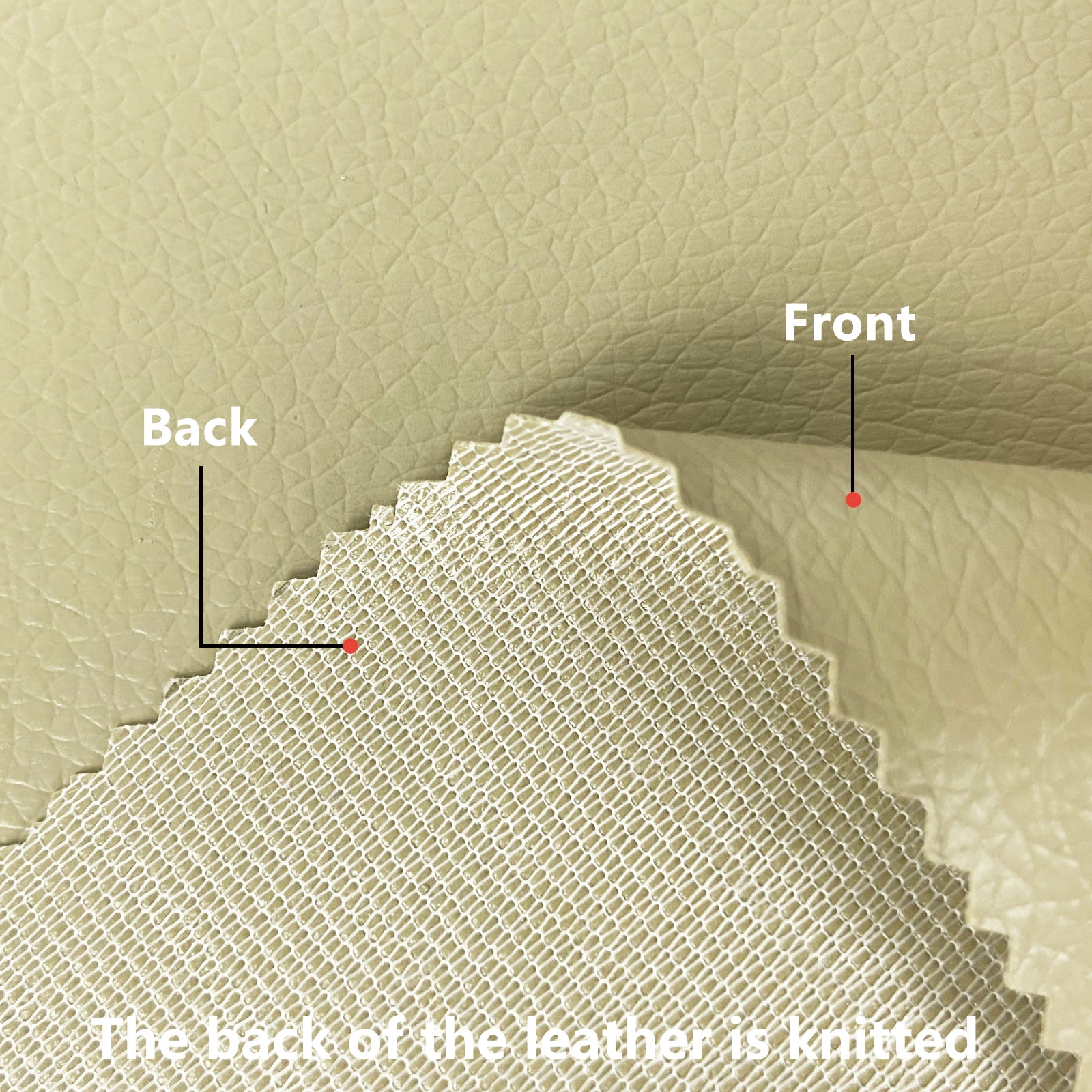 Faux Leather Waterproof Synthetic Fabric Repair for Car seat, Couch Covers,Upholstery Craft Sewing Beige 84"x54"