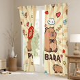thumbnail image 3 of Homewish Brown Kawaii Capybara Blackout Curtains Set of 2 (52x84 Each),Cartoon Animal Window Curtains,Rainbow Stars Pattern Curtains and Drapes For Girl Boy,Breathable Home Decor, 3 of 6