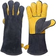 thumbnail image 1 of Guantes resistentes al fuego, protección extendida, piel de vaca gruesa con costura de Kevlar, acolchado doblemente reforzado, 1 of 1
