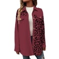 thumbnail image 1 of Abrigo informal de manga larga sin capucha para mujer, chaqueta de longitud media con estampado de leopardo, 1 of 7