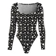 thumbnail image 4 of TAIAOJING Women's Overalls Casual Low-Neck Long Sleeve Tops Bodysuit Jumpsuit Shorts, 4 of 5