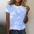 thumbnail image 2 of Arlun Carnival Sparkle Short Sleeve T-Shirts for Women Holiday Party Night Sequin Printed Crewneck Pullover Top Casual Dressy Loose Fit Comfortable Glitter Shirts 5-Sky Blue XXL, 2 of 5