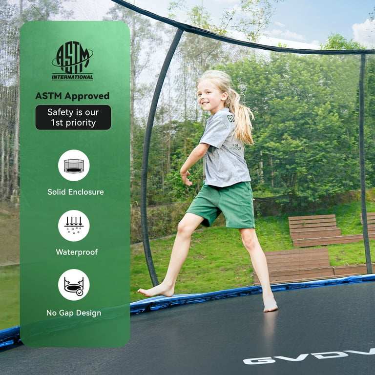GVDV 10FT Outdoor Trampoline, Backyard Recreational Pumpkin