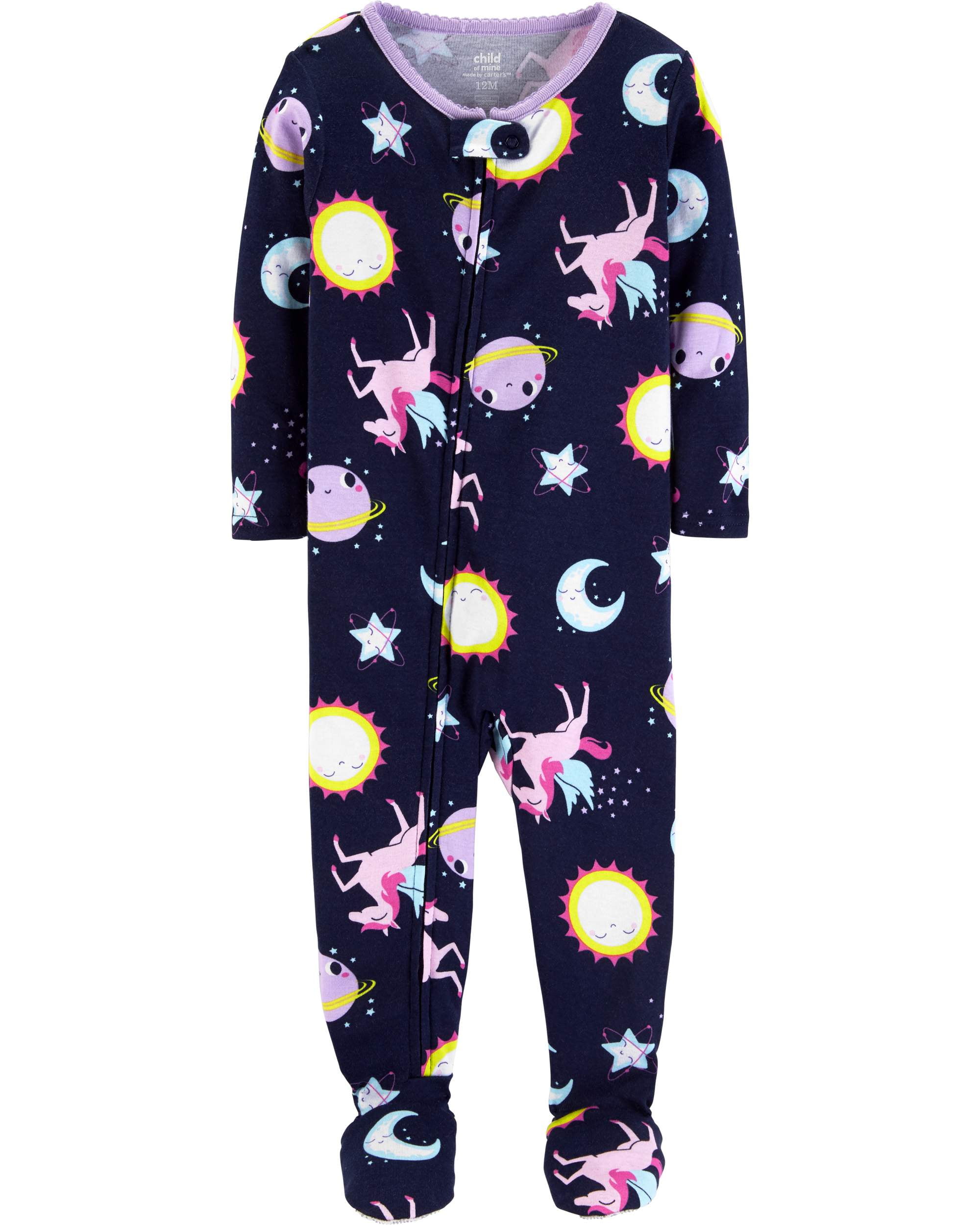 Child of Mine Made By Carters Little Girls Toddler Microfleece Blanket Sleeper Navy