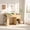 Natural wood color, variant on WARAYZ Adjustable Drawing Desk with Storage, Wood Study Desk with Tilt Top, Large Drawer, 2 Side Drawers, 3-Tier Bookshelf & Cabinet, Blue