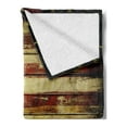 thumbnail image 2 of United States Soft Flannel Fleece Throw Blanket, Vintage Art American Flag on Wooden Planks Wall Background Grunge Print, Cozy Plush for Indoor and Outdoor Use, 70" x 90", Cream and Red, by Ambesonne, 2 of 5