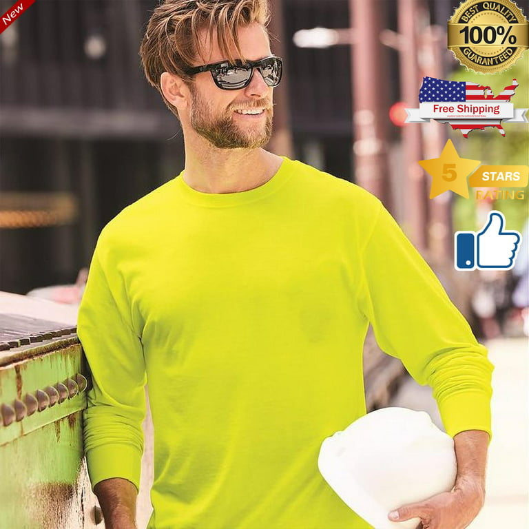 Long Sleeve Safety Shirts - Ropa de trabajo de manga larga - Work Shirts  for Men - High Visible Construction Tshirts. Safety Orange Tshirt. Safety  Tee for Ultimate Protection. Radyan's Long sleeve. 