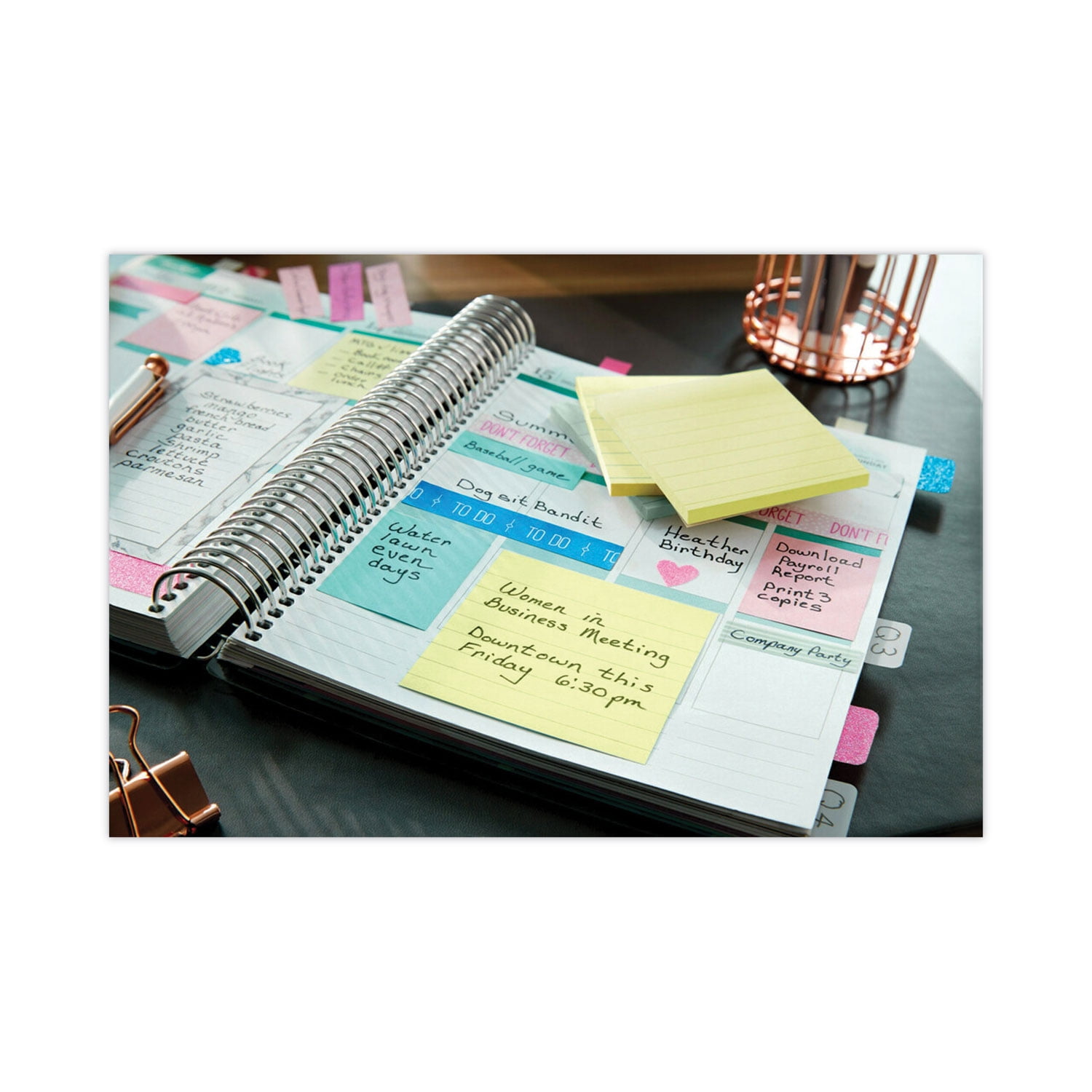 Post-it Original Pads in Canary Yellow, Note Ruled, 3" x 5", 100 Sheets Per Pad, 12 Pads Per Pack