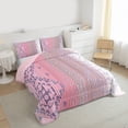 thumbnail image 3 of Homewish Tribal Pink Stripes Full Size Comforter Sets, Aztec Triangle Abstract Bedding Comforter Set, Vintage Bohemian Style Reversible Bedding Sets, Luxury Bedroom Decor, 3pcs, 3 of 8