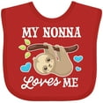 thumbnail image 3 of Inktastic My Nonna Loves Me with Sloth and Hearts Boys or Girls Baby Bib, 3 of 4