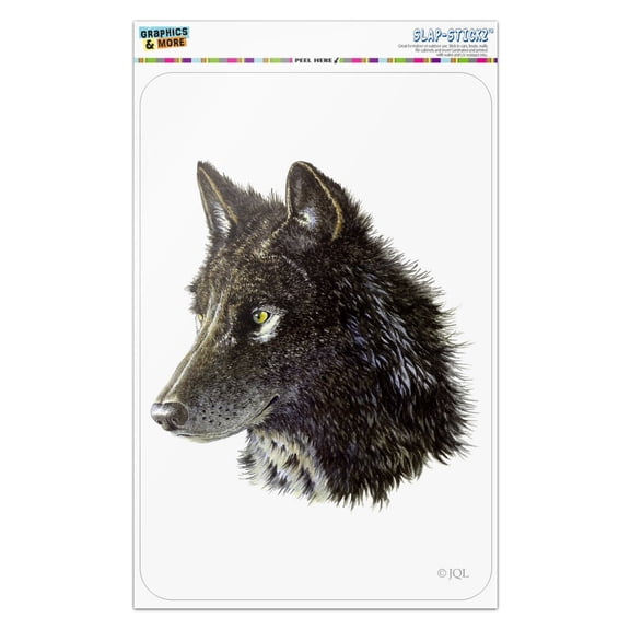 Wild Black Wolf Head Home Business Office Sign
