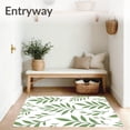 thumbnail image 3 of ODIKA 6'x9' Machine Washable Non-Slip Area Rug, Leaf Vein Botanical Entryway Water Resistant Technology High Traffic Rug with Pad, Green, 588067, 3 of 8