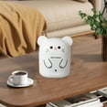 thumbnail image 3 of Cute Face Trash Can with Design, Mini Waste Bin for Desk & Tabletop, Small White Plastic Garbage Pail with Lid for Office, Bedroom, Bathroom​​ White, 3 of 6