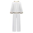 thumbnail image 7 of Aislor Boys Praise Dance Outfits Liturgical Worship Pullover Top with Wide Leg Pants Bottom for Themed Party White 12, 7 of 7
