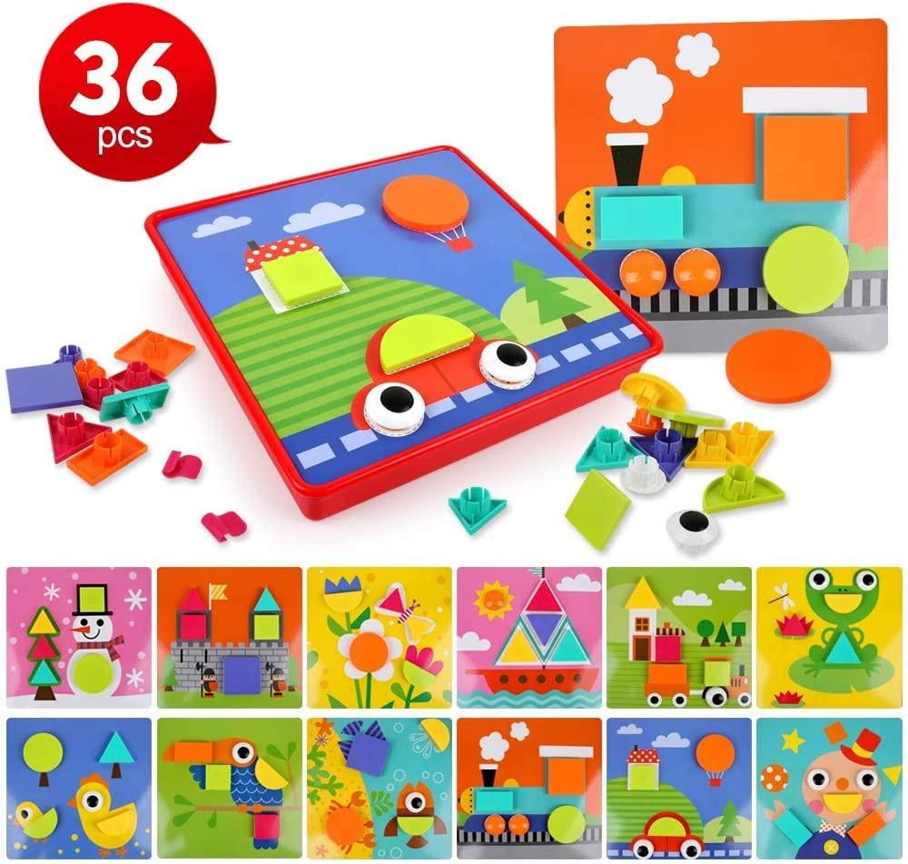 Numbers BeebeeRun Wooden Peg Puzzles for Toddlers 2-4 Years Old,4 Pcs Toddler Puzzles Set Letters Sea Animals and Vehicles,Educational Learning Preschool Puzzles Toys for Kids Boys and Girls 