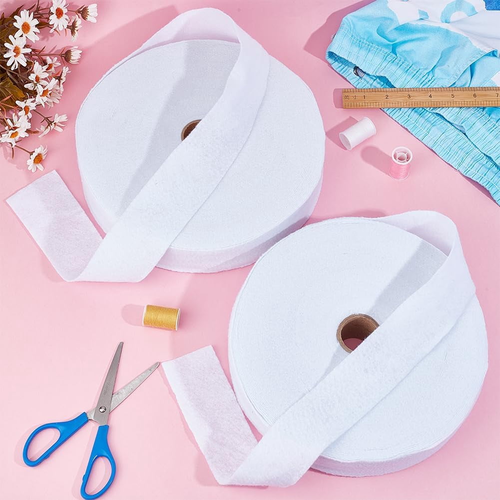 2 Rolls 2 Size White Jelly Roll Batting Strip Polyester Cotton Blend Batting Upholstery Roll for Jelly Roll Rugs Rug Throw Rugs Purses Total 98.4 Yards DIY White