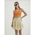 thumbnail image 3 of Floral High Waist Elastic Waist Tiered Mini Skirt, 3 of 5