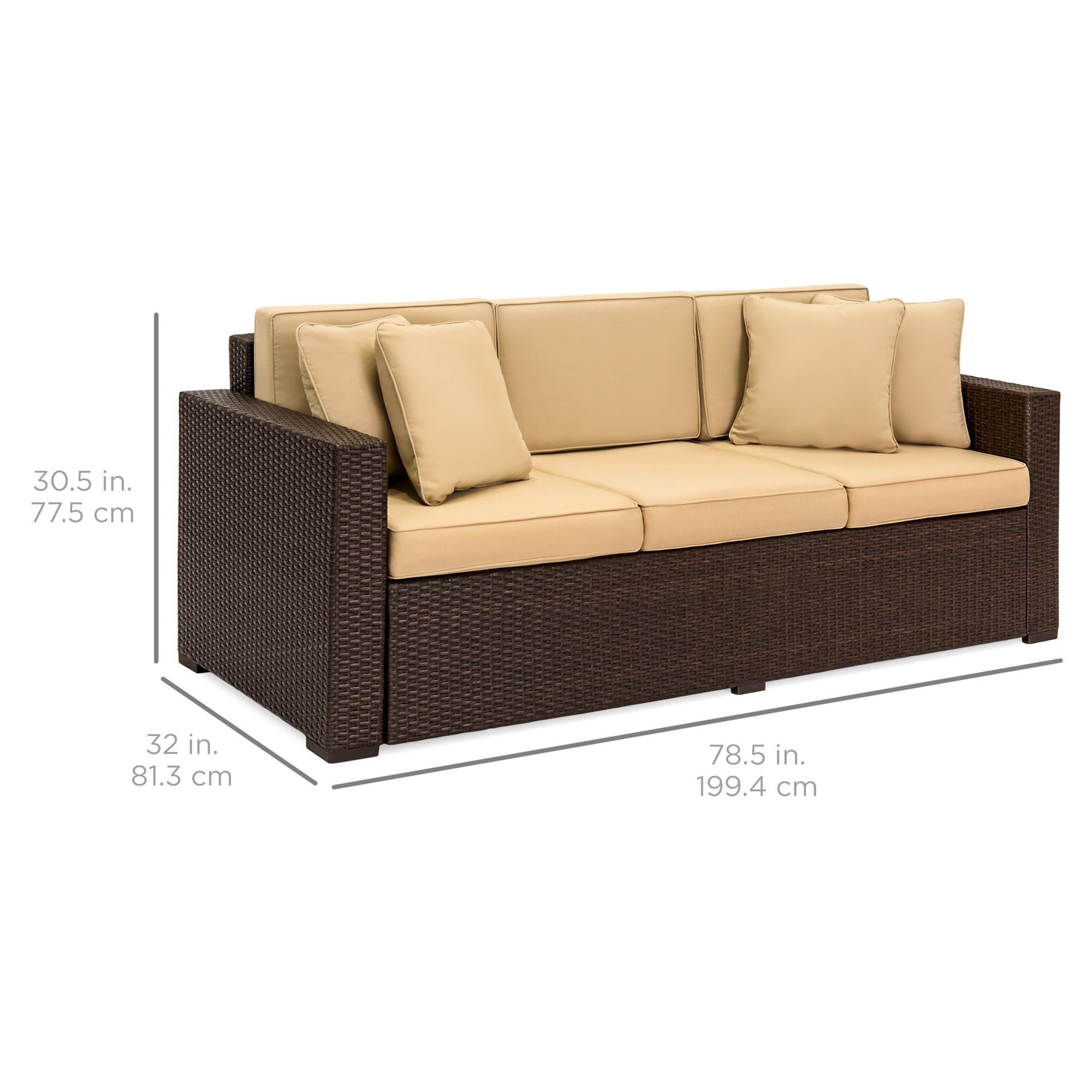 Best Choiceproducts Outdoor Wicker Patio Furniture Sofa 3 Seater Best Choiceproducts Outdoor Wicker Patio Furniture Sofa 3 Seater Luxury Comfort Brown Couch