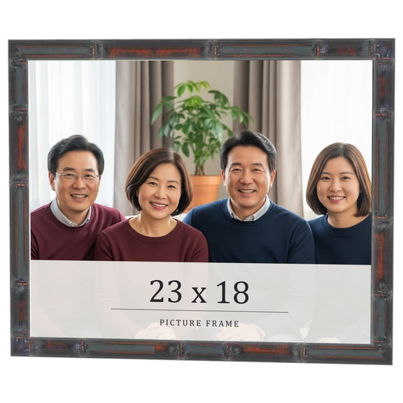 23x18 Frame Brown Bamboo with Dark Coffee/Walnut Finish | Solid Wood Picture Frame Width 0.75