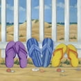 thumbnail image 2 of Paul Brent 15x15 White Modern Wood Framed Wall Art Titled - Flip Flop Beach II, 2 of 5
