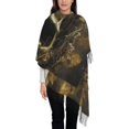 thumbnail image 3 of Sikiie Vintage Gold Leaf Skull Shawl Wraps Big Scarf Tassel Fall Winter Thick Scarf Warm Shawl Women Fall Gifts, 3 of 8