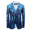 thumbnail image 1 of Mens Luxury Paisley Suit Jacket Gold Shiny Slim Fit Button Down Blazer, 1 of 5