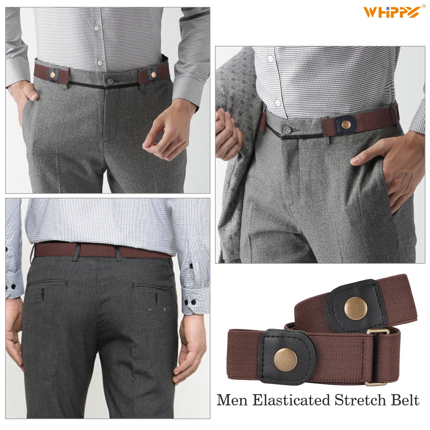 Buy Buckle Free Comfortable Elastic Belt for Women or Men, Buckle-less No  Bulge No Hassle Invisible Belts by WHIPPY at