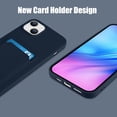 thumbnail image 2 of Silicone Compatible with iPhone 15 Case 2023, Card Holder Camera Protection Cover+ Screen Protector, Card Slot Case Soft TPU Phone Case -Blue, 2 of 12