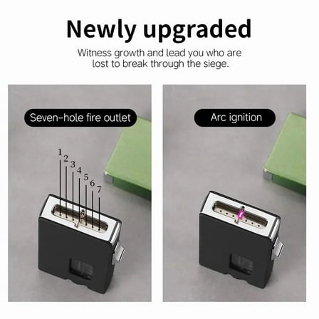 Premium Windproof Lighter – Father's Day Gift Blue Flame Butane Lighter with Fuel Gauge BIACK