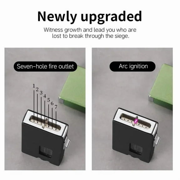 Premium Windproof Lighter – Father's Day Gift Blue Flame Butane Lighter with Fuel Gauge BIACK