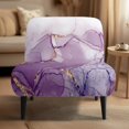 thumbnail image 2 of HELLHERO Purple Marble Pattern Easy Care Breathable Armless Accent Chair Cover Dustproof Armless Accent Chair Protector for Armless Chair, 2 of 8