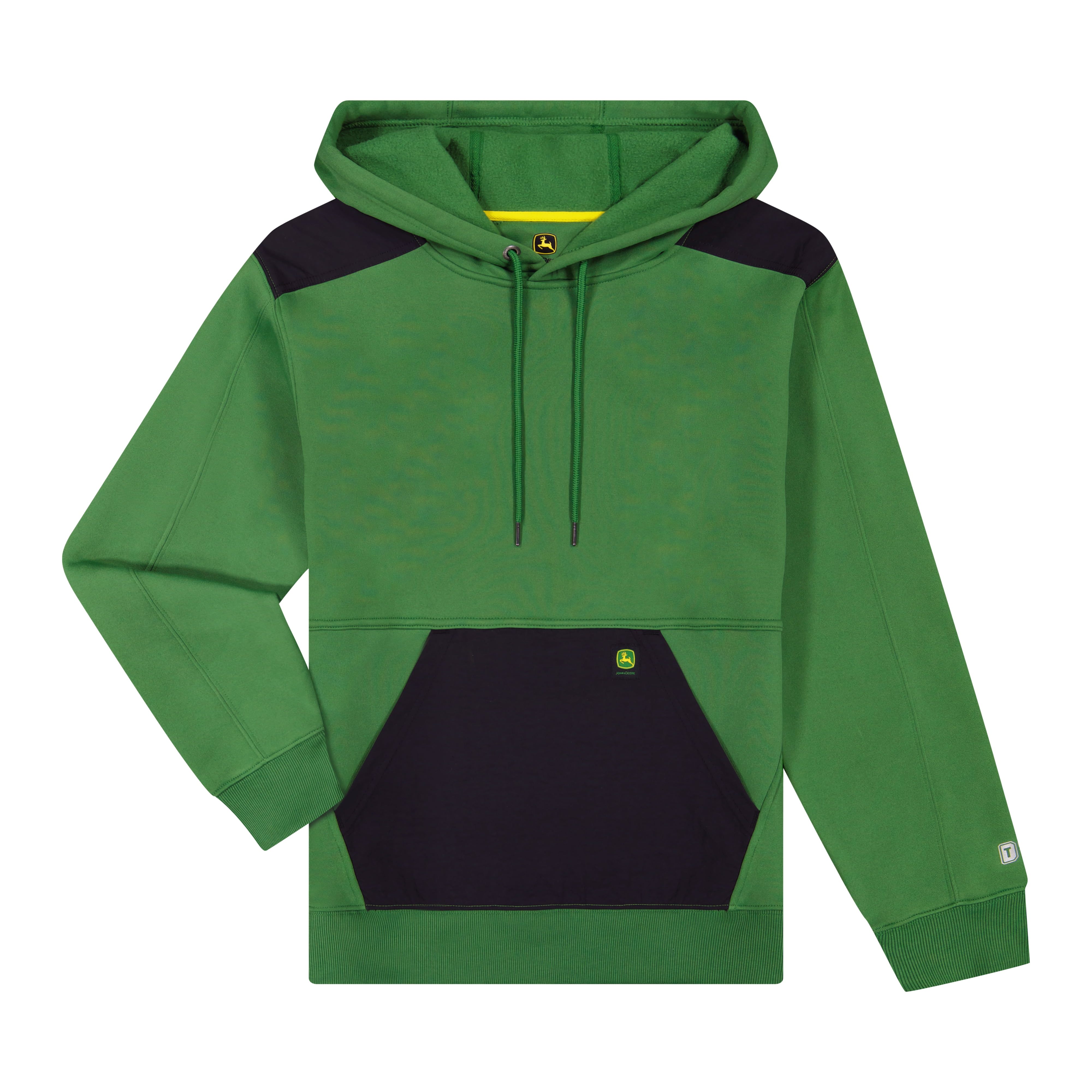 John Deere Men’s Reinforced Pull Over Fleece Hoodie With Nylon Trim, Sizes S-3XL