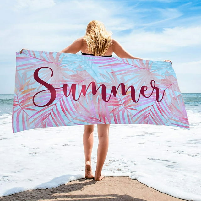 MORESEC 4Pcs Microfiber Beach Towel, Lightweight and Highly Absorbent Microfiber Towel, Perfect for Surfing, Hiking and Sports, Bright Patterns, Easy to Clean and Quick to Dry