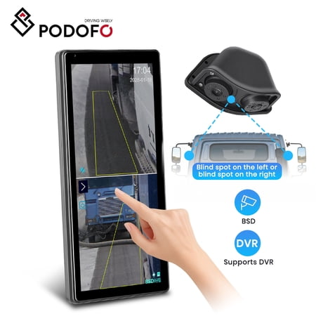 Podofo 10.36'' Screen Wired Reverse Camera Anti-interference IP67 Waterproof Night Vision with Camera with BSD